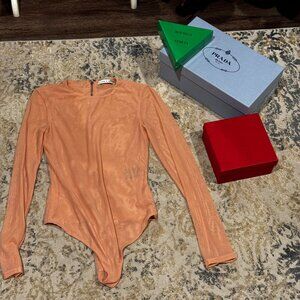 Alice + Olivia long-sleeved bodysuit, Natural color XXS